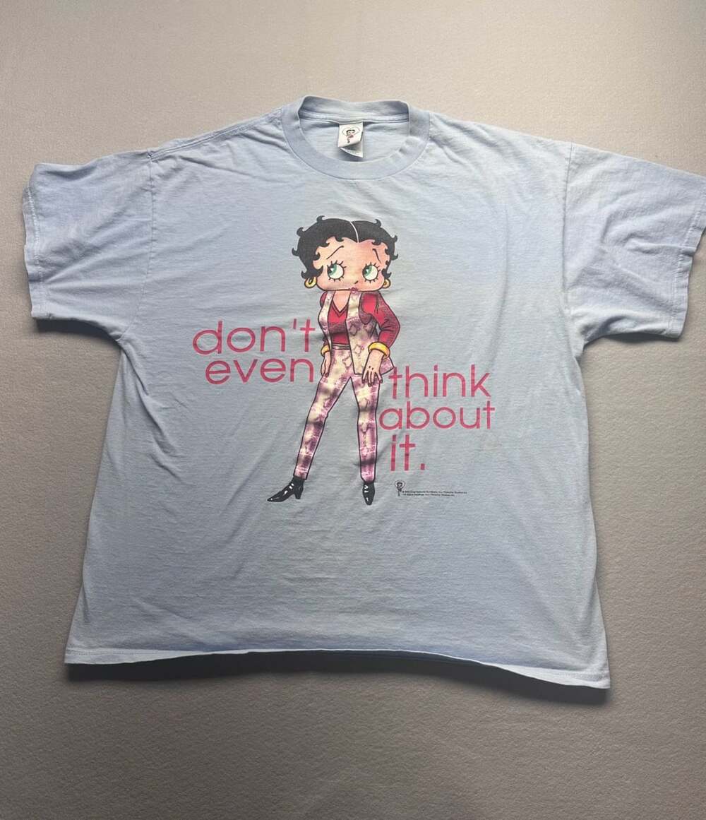 Vintage Betty Boop T-Shirt Light Blue Don't Even Think About It